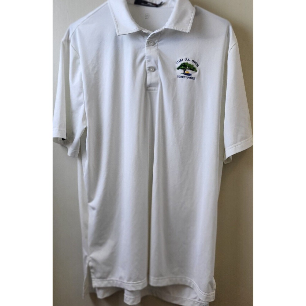RLX Ralph Lauren Polo‎ 121 U.S. Open Torrey Pines, White Polo Mens Size M
